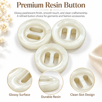 Kancing Resin Dua Lubang Warna Putih Mengkilap untuk Tas Tangan, Dompet, Butik, Detail Desain Tekstil (Pesanan Khusus)