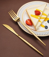 Ensemble d'ustensiles de service en acier inoxydable robuste pour buffet de restaurant, banquet, grand ensemble de couverts de service dorés, ensemble de couverts à dessert
