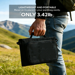 Chargeur solaire pliable Alecter Solar haute efficacité 60W à charge rapide, 12 cellules, 20% d'efficacité, étanche, noir - Product Image 5