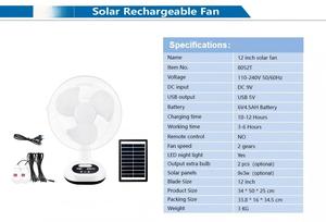 Ventilador de Mesa con Carga Solar para Exteriores a Bajo Precio, Ventilador Portátil con Panel Solar para Automóvil - Product Image 2