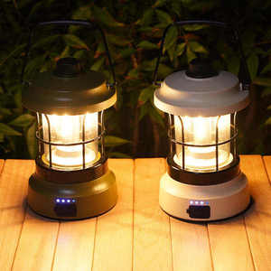 Lanterne de camping portable <span class=keywords><strong>rechargeable</strong></span> par <span class=keywords><strong>USB</strong></span>, éclairage vintage pour le camping, la tente, les voyages, étanche, jardin, rue, chemin, pelouse - Product Image 6