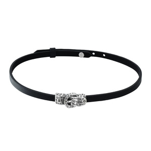 Cross-border personalized black leather short <b>choker</b> necklace, fashionable and versatile clavicle chain, light luxury sweet and - Product Image 5