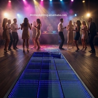 Panneau LED RGB sans fil à installation rapide, portable, pour piste de danse, en ABS, IP67, intérieur/extérieur, mariage, DJ, scène, fête, capacité de charge 500 kg