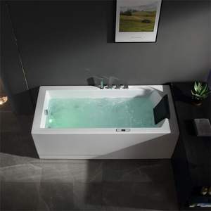 Baignoire <span class=keywords><strong>Jacuzzi</strong></span> Rectangulaire Moderne en Acrylique pour Adultes, Autoportante, Intérieur/<span class=keywords><strong>Extérieur</strong></span>, <span class=keywords><strong>3</strong></span> <span class=keywords><strong>Places</strong></span>, Utilisable comme Baignoire à Entraînement Facilité pour Salle de Bain d'Hôtel - Product Image 1