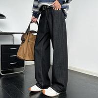 Jeans baggy personnalisés en tissu denim brut à bords frangés pour hommes