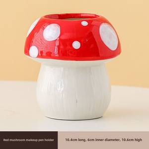 Porte-stylo en céramique pour fille mignonne organisateur de papeterie de bureau champignon écologique ornement créatif pour le bureau ou les étudiants - Product Image 6