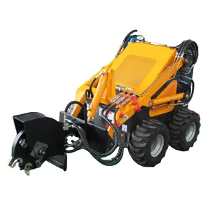 Mini Skid Steer Loader With Wood Stump Cutter For Garden Use And Forestry Use