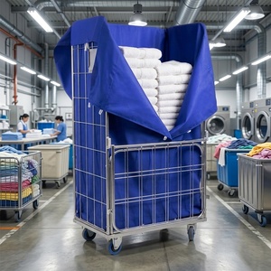 Large Storage Hospital Warehouse <strong>Laundry</strong> Industry Trolley Roll Cage Container Inside Inner Outer Linen Bag Covers - Product Image 3