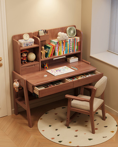 Escritorio Infantil de Madera Maciza con Estante Irregular y Soporte <span class=keywords><strong>para</strong></span> Dispositivos 3033 # - Product Image 3