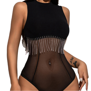 Top Corto de Punto con Cuello Redondo y Adornos, Estilo Europeo y Americano, Sin Mangas, Transpirable y Ajustado para Mujer - Product Image 2