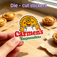 Autocollants en papier découpés, imperméables, en forme d'empanada, autocollants adhésifs durables et écologiques pour l'emballage des boulangeries