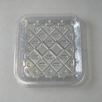 Transparante diepvriesverpakkingen, blisterverpakkingen, wegwerp plastic bakjes voor vers vlees, fruit, vis en diepvriesproducten.