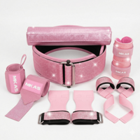 Sangles de poignet pour la musculation LADYGLOW avec logo personnalisé, antidérapantes, en néoprène rembourré, robustes, pour la salle de sport et les sports