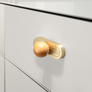 Manija dorada para puerta de armario, tirador simétrico de nogal para puerta de gabinete, herrajes para entrada, cocina y vestidor - Product Image 3