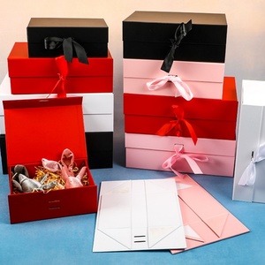 Present Luxury Folding Magnetic Closure Rigid Cardboard Gift <b>Box</b> with Ribbon Birthday <b>Party</b> Favor Unique Gift <b>Box</b> Set Packaging - Product Image 1