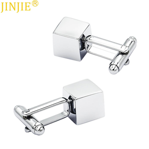 JINJIEプロモーションカフスボタンシルバーメッキポリッシュブランク男性用ウェディング真鍮銅鉄アクセサリー - Product Image 5