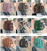 Bracelets en pierres précieuses naturelles authentiques de guérison porte-bonheur en cristal de quartz extensible de 4/6/8/10 mm en gros