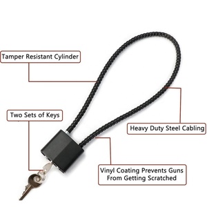 Candado de cable de pistola de gatillo de alambre reiniciable de alta calidad multicolor al por mayor con cable de acero de 11'' - Product Image 5