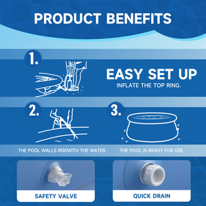 Piscine <span class=keywords><strong>gonflable</strong></span> ronde en forme de papillon pour l'extérieur, <span class=keywords><strong>grande</strong></span> piscine familiale pour adultes et enfants, grand bassin à <span class=keywords><strong>pataugeoire</strong></span> - Product Image 5