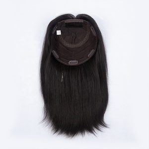 <b>Clip</b> In 8x8 Silk Top Hair Topper Human Hair Invisible Knots Comfortable Fit For Daily Hair Loss Solution - Product Image 3