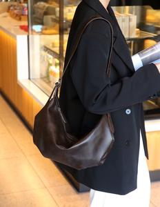 Bolso de Hombro de Cuero Genuino Retro, Estilo Dumpling, de Piel de Vacuno Curtida Vegetalmente, para Mujer - Product Image 4