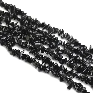 느슨한 보석 블랙 흑요석 오닉스 칩 보석 만들기를위한 자유로운 모양