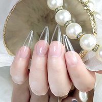 100% PMMA 500 pièces/boîte Capsules d'ongles à couverture complète French à pointe en griffe, extra courtes, longues, forme Stiletto, en gel souple
