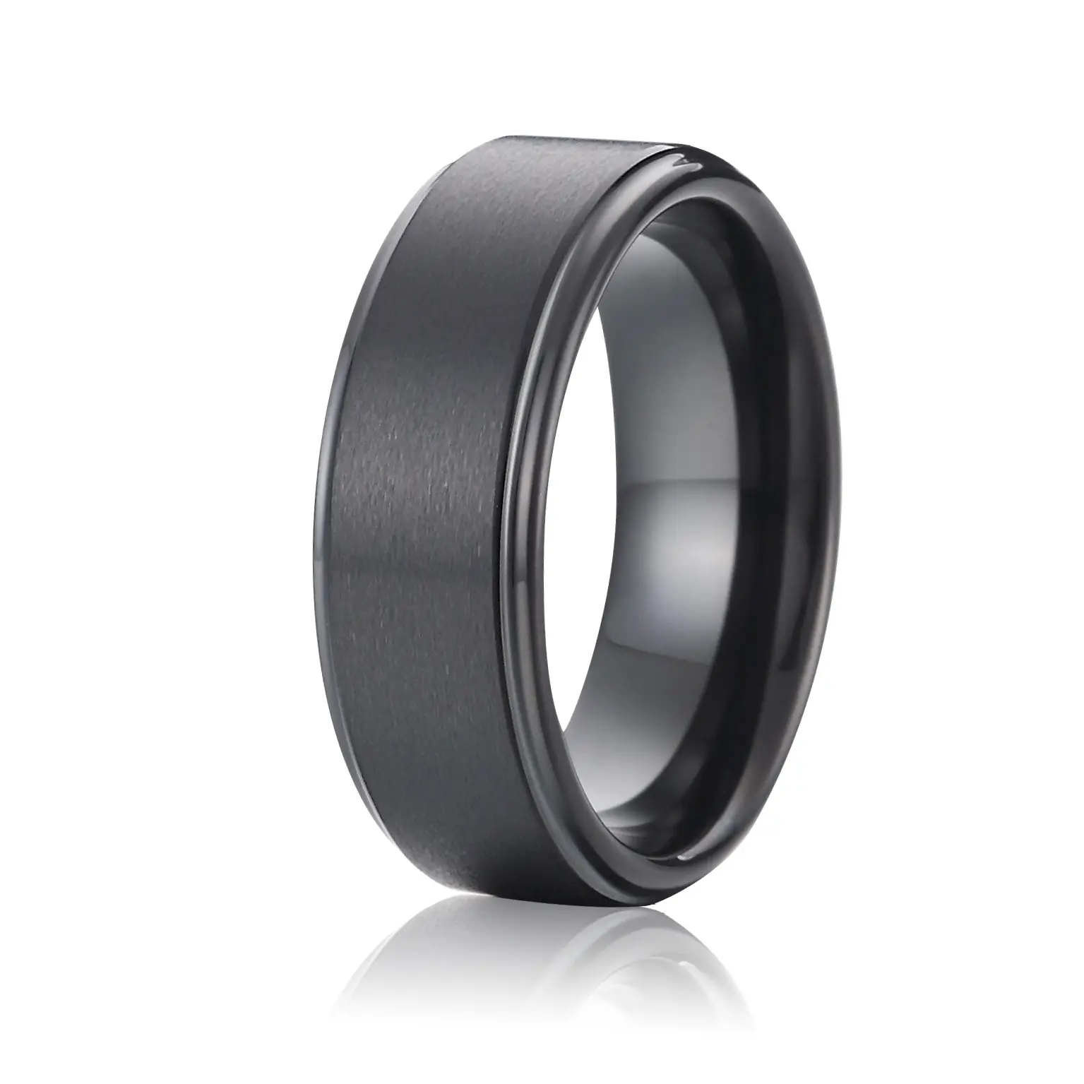 wholesale custom fashion accessories jewelry Tungsten carbide Rings for men black color wedding bands finger ring male boys
