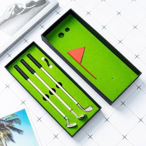 Ensemble de stylos personnalisés pour le golf, mini-green de golf de bureau avec stylos à bille en métal en forme de club de golf, pour cadeau promotionnel - Product Image 2