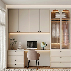 Armoire de chambre à coucher pliable en bois de style français avec <span class=keywords><strong>barre</strong></span> lumineuse LED, couleur et design personnalisés - Product Image 3