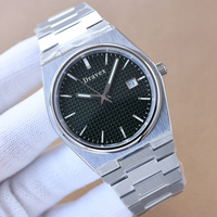 Montre mécanique de sport tendance PRX T137, acier inoxydable, cadran guilloché noir, mouvement ETA, étanche, montre pour homme