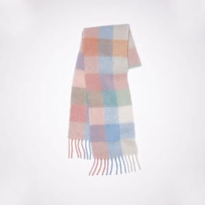 高品質 レディース チェック柄 スカーフ 新登場 ロング ウィンターショール 春シーズン向け ニットスカーフ 卸売 - Product Image 4