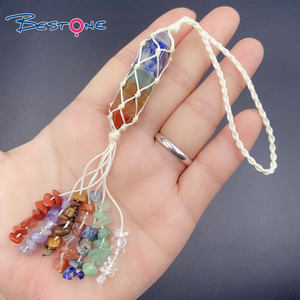 Bestone 7 çakra doğal taş düzensiz gevşek taş Yoga yedi renk taş dokuma kolye kutusu kombinasyonu hediye seti - Product Image 5