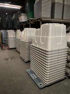 गर्म बिक्री मटी-कार्यात्मक औद्योगिक प्लास्टिक टिल्ट ट्रक 1/2 घन यार्ड 850 एलबीएस भार क्षमता के साथ भंडारण ट्रॉली - Product Image 5