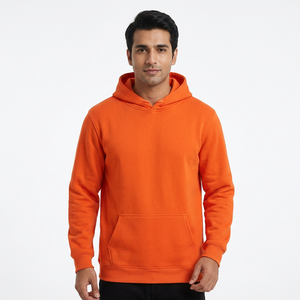 Venta al por mayor 2025 Nueva Colección OEM Mejores Sudaderas con Capucha de Invierno Tallas Grandes Lisas Oversize de Algodón y Felpa con Cremallera Naranja - Product Image 1