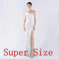 33017-S # Kalinnu haut de gamme soirée autruche en peluche bas perles robe formelle grosse dame robe grande taille robe Super taille
