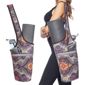 FOXA Canvas Yoga Mat <b>Bag</b> One Size Bohemian Style With Large Pockets For Yoga Pilates <b>Accessories</b> - Product Image 1