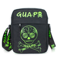 Op maat gemaakte vintage mode lichte canvas telefoon schoudertas/crossbody tas met letterpatroon, multifunctioneel voor heren