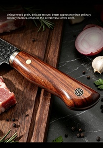 Hand Forged Kitchen <b>Knife</b> <b>Set</b> 4 Pcs 5CR15MOV Stainless Steel Hammer Pattern Chef <b>Knives</b> Full‑Tang Solid Wood Handle for Meat - Product Image 5
