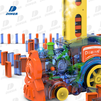 Jouet de train à vapeur Domino amusant et coloré pour enfants, ensemble de blocs Domino, jeu de construction et d'empilage, jeu d'empilage de blocs avec lumière