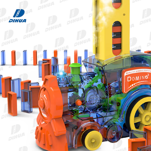 Divertente e Colorato Trenino a Vapore Domino per Bambini, Set di <span class=keywords><strong>Blocchi</strong></span> Domino, Gioco di Costruzione e Impilamento con Luci - Product Image 1