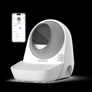 Bac à litière automatique intelligent et écologique pour chat, avec brosse, capacité de 65 L, surveillance de la santé, application, compatible avec plusieurs chats - Product Image 6