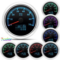 Factory 85mm 3000-8000rpm Tachometer +Water Temperature Gauge +Oil Pressure Meter 7 Color Backlight for Car Marine Boat 12V 24V