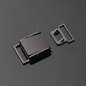 Hebilla de cierre automático de aleación de zinc de 15 mm, negra, ajustable, para accesorios de ropa y cierres de bolsos. - Product Image 1