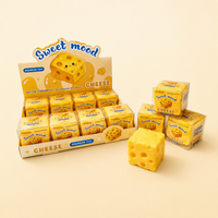Jouet anti-stress souple en forme de pain, ananas, pudding, fromage, beurre, hot-dog, crème glacée, aliments réalistes en TPR, cadeau pour soulager le stress