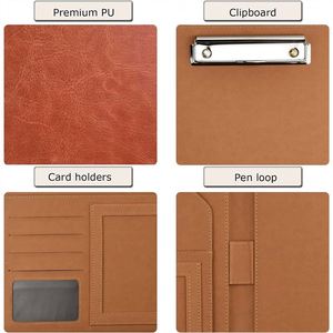 Porte-documents de bureau personnalisé en cuir PU A4 avec bloc-notes et logo – Vente en gros - Product Image 4