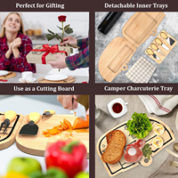 Ensemble de planches à fromage en forme de camping-car, verrouillable, avec design gravé et outils en acier inoxydable, idéal pour un cadeau