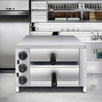 Four à sole électrique commercial moderne à économie d'énergie, 1 ou 2 niveaux, en acier inoxydable, avec commande par bouton, pour boulangerie, pizza, pain et pâtisseries