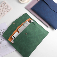 Portadocumentos de Negocios de Cuero PU A4 con Logotipo Personalizado, Organizador de Archivos con Gran Capacidad, Maletín Impermeable con Botón
