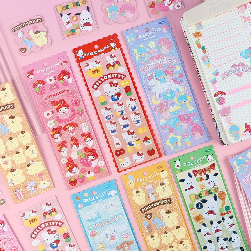 Sanrio Cartoon Stickers Diy Decorative Planner Diary Fashion Cute Stickers